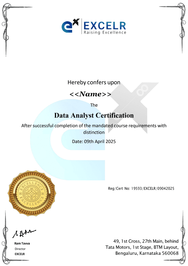 Certificate by ExcelR